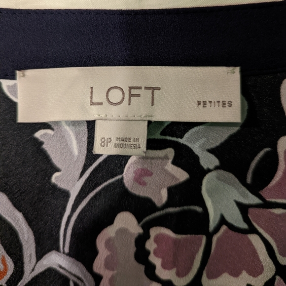 Host Pick - LOFT Black Floral Faux Wrap Dress - Picture 4 of 4